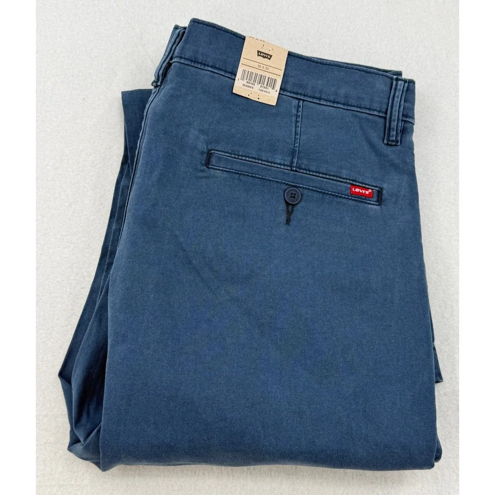 Levi's XX Chino Relaxed Straight Pants Men's 36x30 Blue Lightweight Stretch New